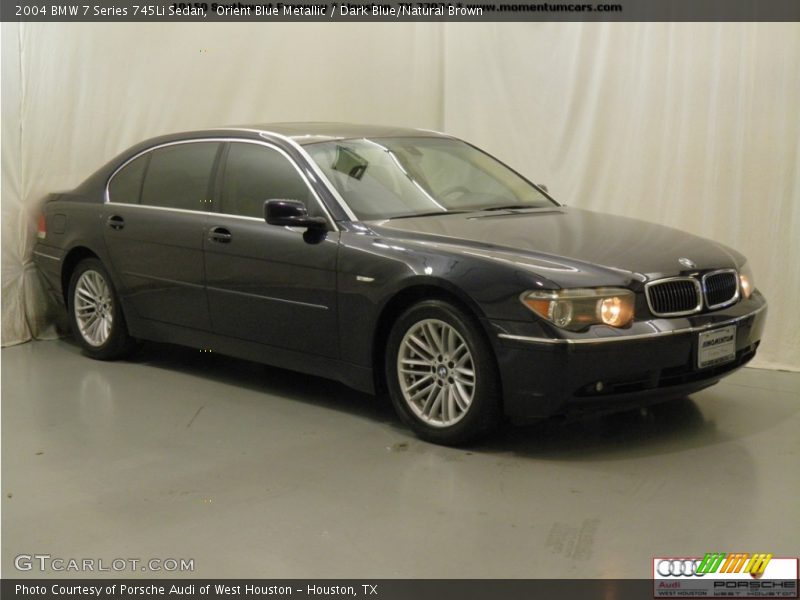 Orient Blue Metallic / Dark Blue/Natural Brown 2004 BMW 7 Series 745Li Sedan