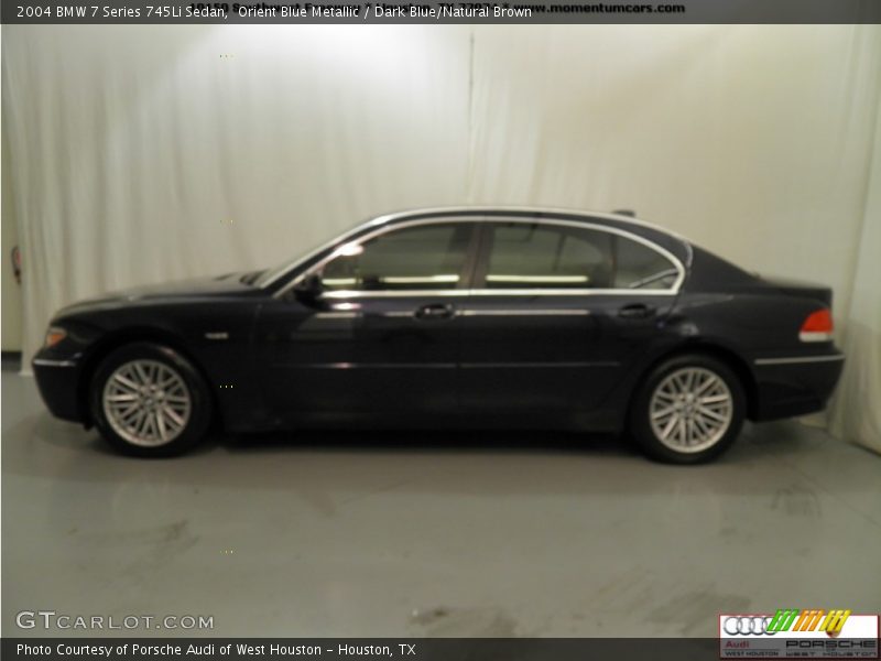 Orient Blue Metallic / Dark Blue/Natural Brown 2004 BMW 7 Series 745Li Sedan
