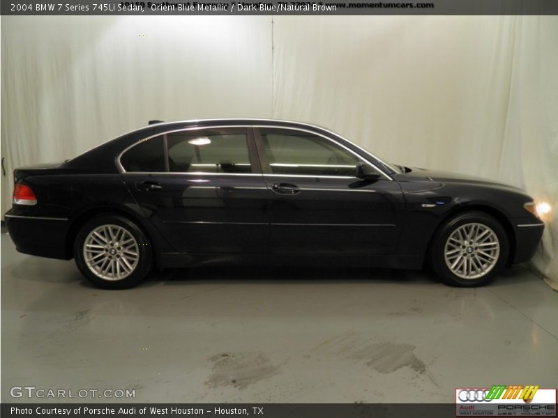 Orient Blue Metallic / Dark Blue/Natural Brown 2004 BMW 7 Series 745Li Sedan