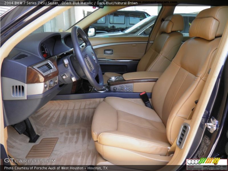 Orient Blue Metallic / Dark Blue/Natural Brown 2004 BMW 7 Series 745Li Sedan