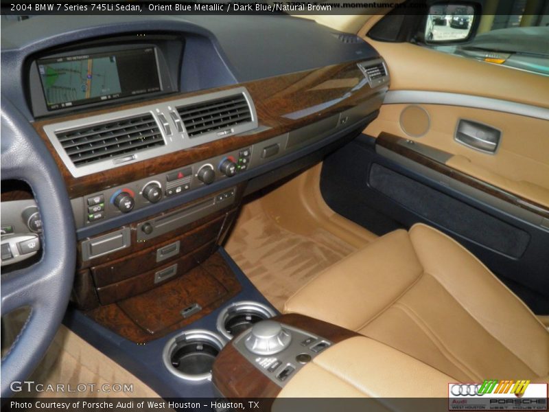 Orient Blue Metallic / Dark Blue/Natural Brown 2004 BMW 7 Series 745Li Sedan