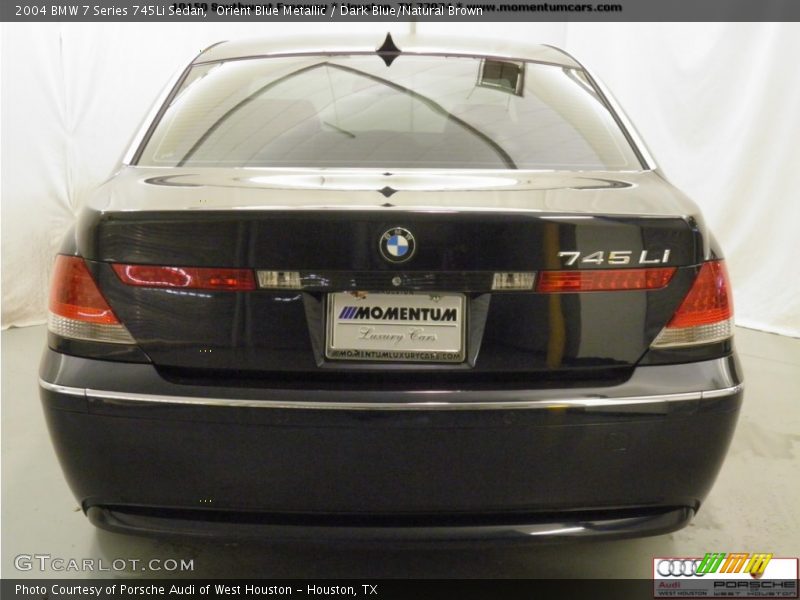Orient Blue Metallic / Dark Blue/Natural Brown 2004 BMW 7 Series 745Li Sedan