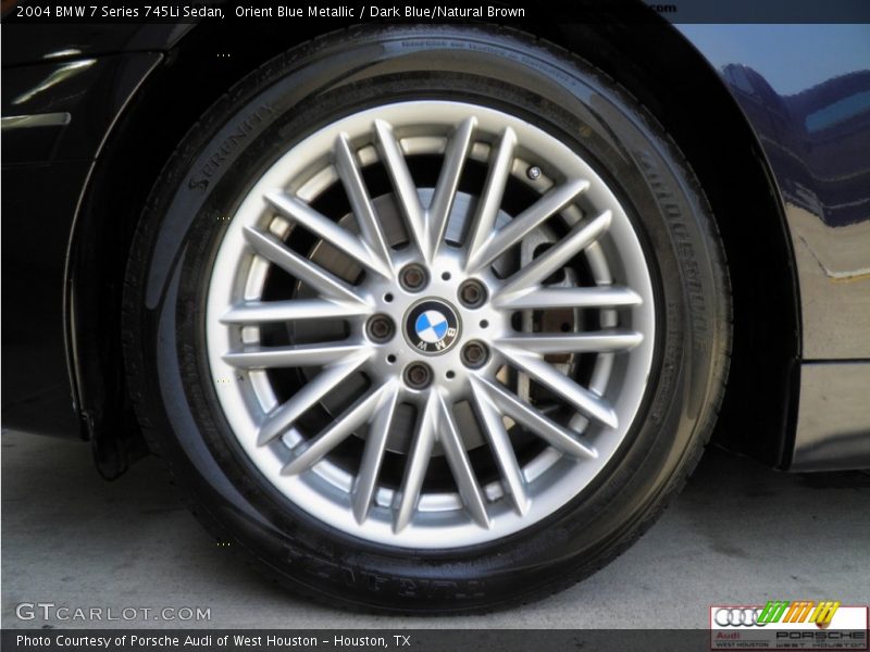 Orient Blue Metallic / Dark Blue/Natural Brown 2004 BMW 7 Series 745Li Sedan