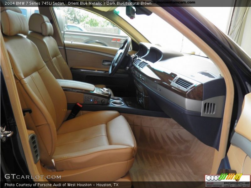 Orient Blue Metallic / Dark Blue/Natural Brown 2004 BMW 7 Series 745Li Sedan