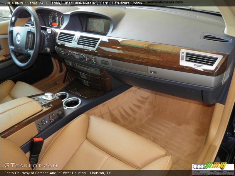 Orient Blue Metallic / Dark Blue/Natural Brown 2004 BMW 7 Series 745Li Sedan