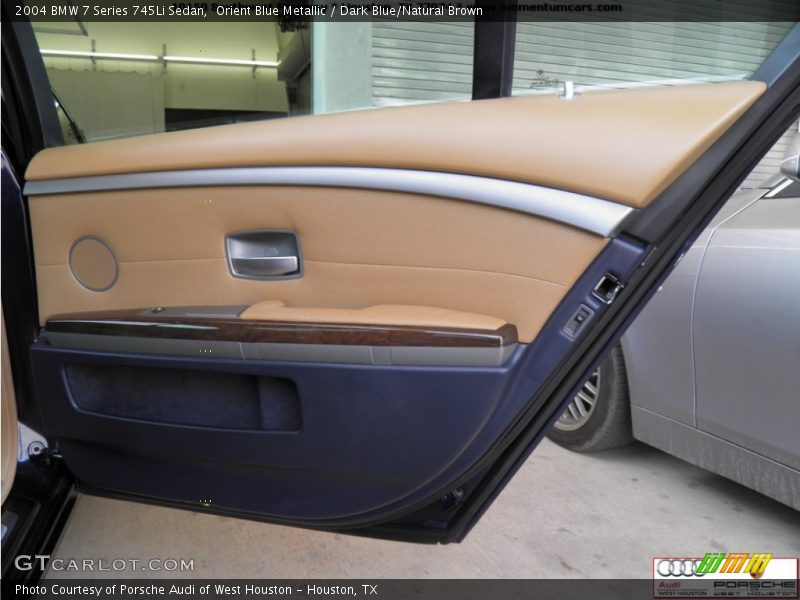 Orient Blue Metallic / Dark Blue/Natural Brown 2004 BMW 7 Series 745Li Sedan