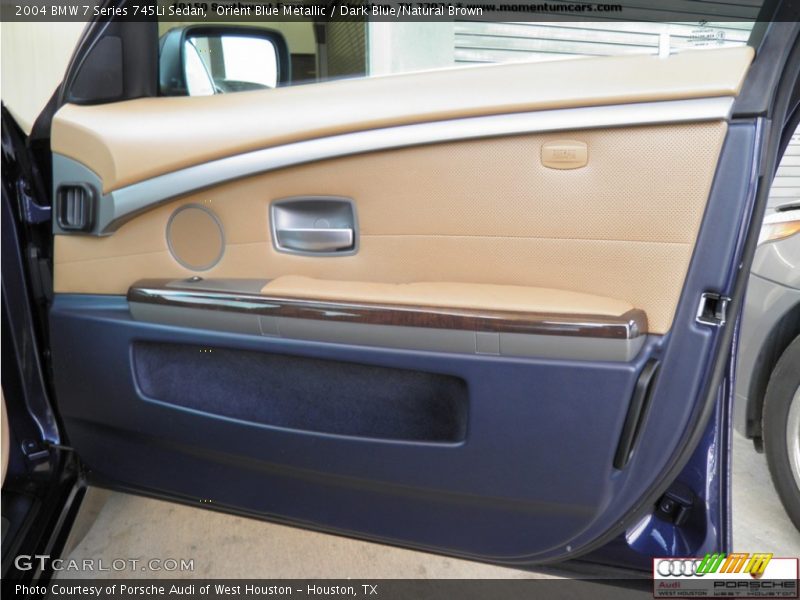 Orient Blue Metallic / Dark Blue/Natural Brown 2004 BMW 7 Series 745Li Sedan