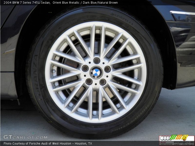 Orient Blue Metallic / Dark Blue/Natural Brown 2004 BMW 7 Series 745Li Sedan