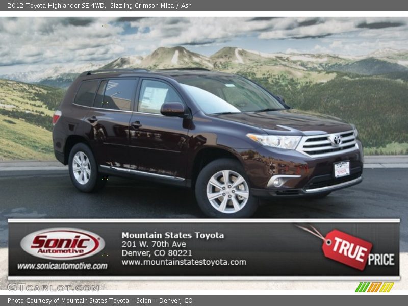 Sizzling Crimson Mica / Ash 2012 Toyota Highlander SE 4WD