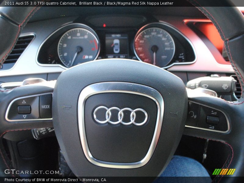Brilliant Black / Black/Magma Red Silk Nappa Leather 2011 Audi S5 3.0 TFSI quattro Cabriolet