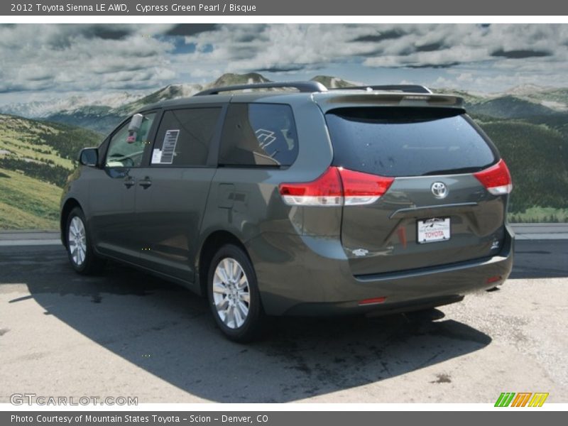 Cypress Green Pearl / Bisque 2012 Toyota Sienna LE AWD