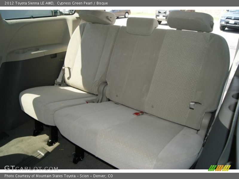 Rear Seat of 2012 Sienna LE AWD