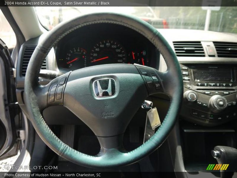 Satin Silver Metallic / Black 2004 Honda Accord EX-L Coupe