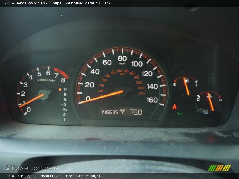 Satin Silver Metallic / Black 2004 Honda Accord EX-L Coupe