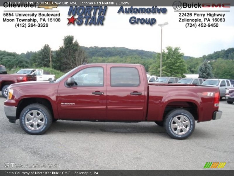 Sonoma Red Metallic / Ebony 2013 GMC Sierra 1500 SLE Crew Cab 4x4