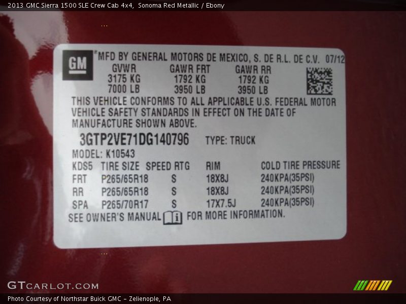 Sonoma Red Metallic / Ebony 2013 GMC Sierra 1500 SLE Crew Cab 4x4