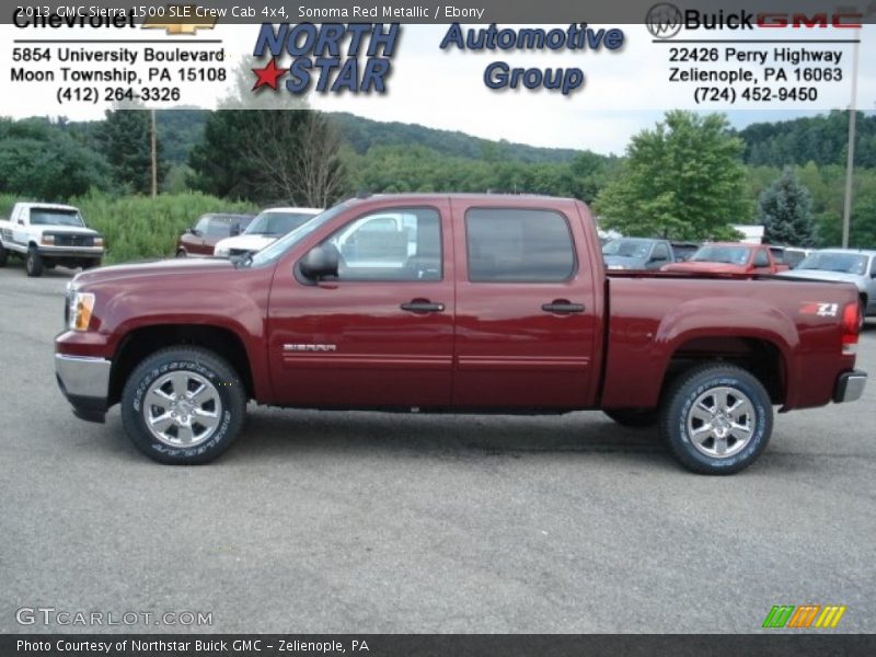 Sonoma Red Metallic / Ebony 2013 GMC Sierra 1500 SLE Crew Cab 4x4