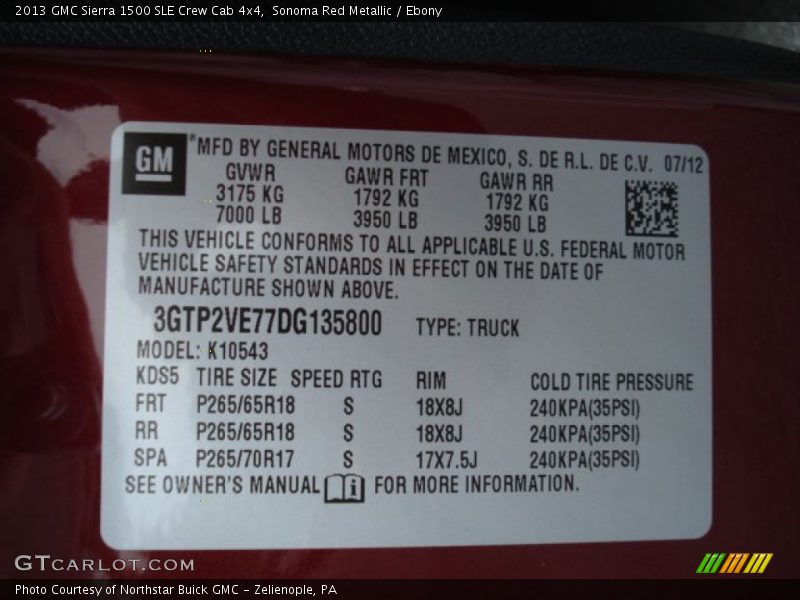 Sonoma Red Metallic / Ebony 2013 GMC Sierra 1500 SLE Crew Cab 4x4