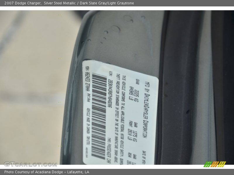 Silver Steel Metallic / Dark Slate Gray/Light Graystone 2007 Dodge Charger