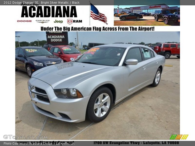 Bright Silver Metallic / Black 2012 Dodge Charger SE