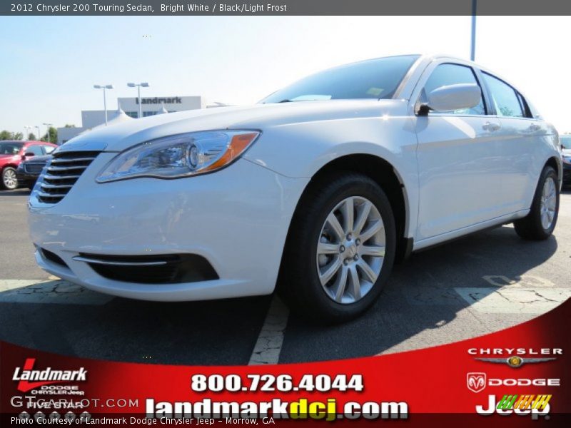 Bright White / Black/Light Frost 2012 Chrysler 200 Touring Sedan