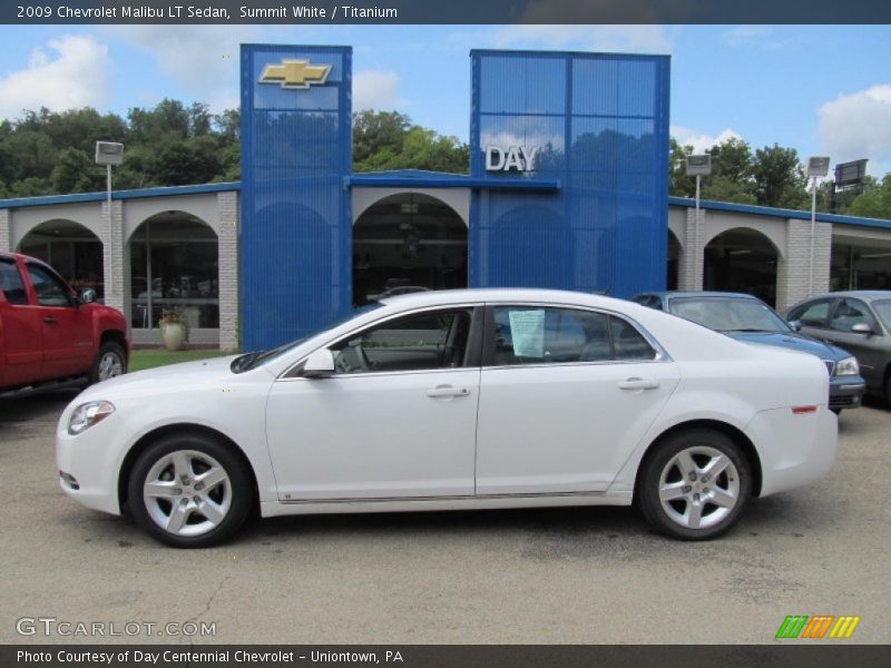 Summit White / Titanium 2009 Chevrolet Malibu LT Sedan