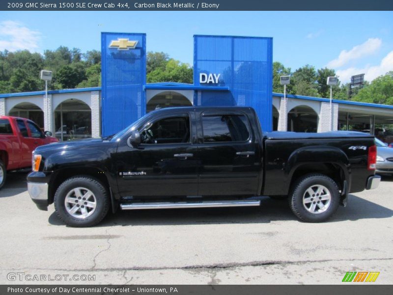 Carbon Black Metallic / Ebony 2009 GMC Sierra 1500 SLE Crew Cab 4x4