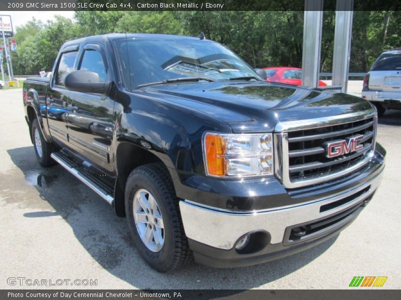Carbon Black Metallic / Ebony 2009 GMC Sierra 1500 SLE Crew Cab 4x4