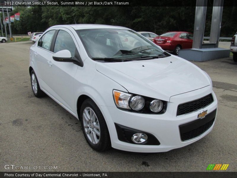 Summit White / Jet Black/Dark Titanium 2012 Chevrolet Sonic LT Sedan