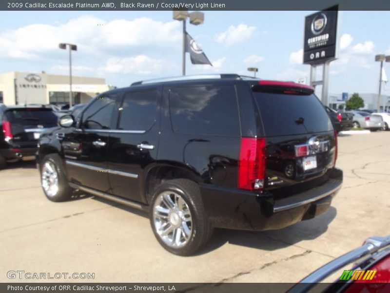 Black Raven / Cocoa/Very Light Linen 2009 Cadillac Escalade Platinum AWD