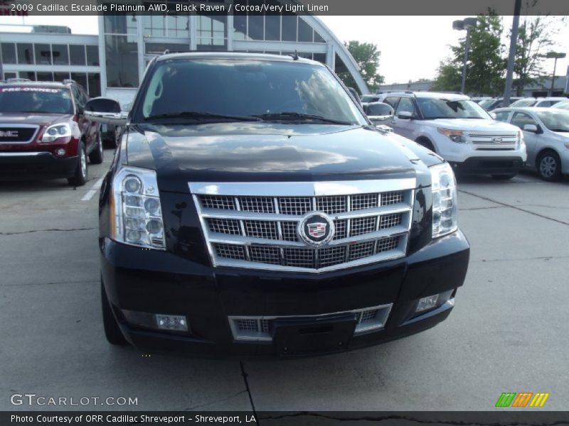 Black Raven / Cocoa/Very Light Linen 2009 Cadillac Escalade Platinum AWD