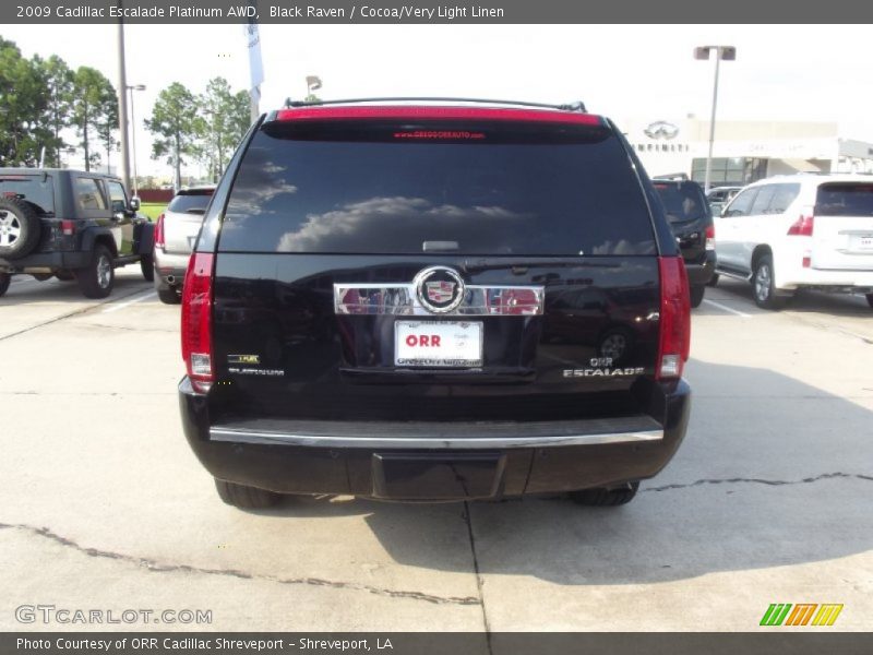 Black Raven / Cocoa/Very Light Linen 2009 Cadillac Escalade Platinum AWD