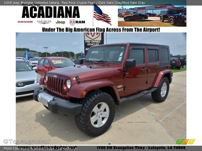 Red Rock Crystal Pearl / Dark Slate Gray/Med Slate Gray 2008 Jeep Wrangler Unlimited Sahara
