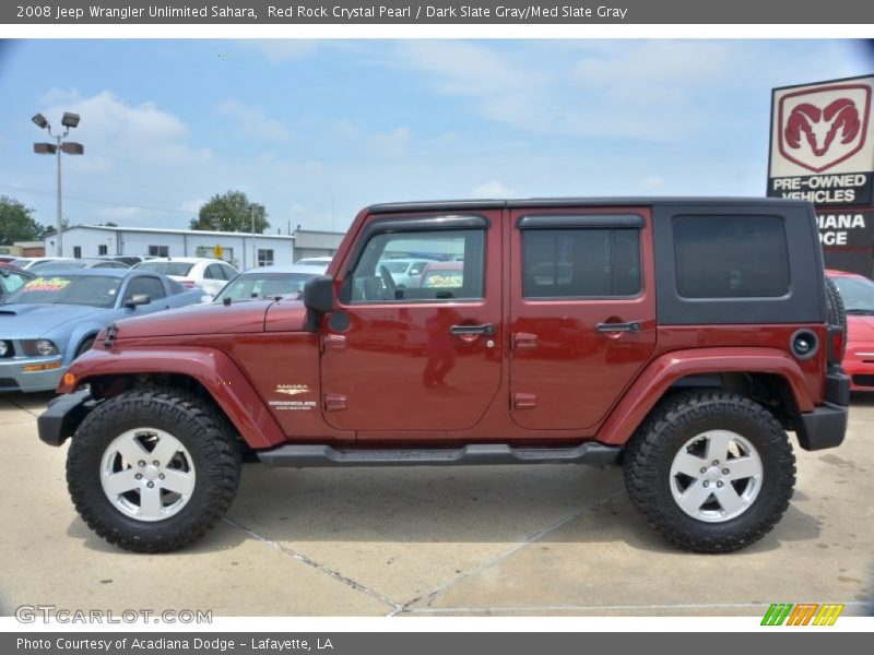 Red Rock Crystal Pearl / Dark Slate Gray/Med Slate Gray 2008 Jeep Wrangler Unlimited Sahara