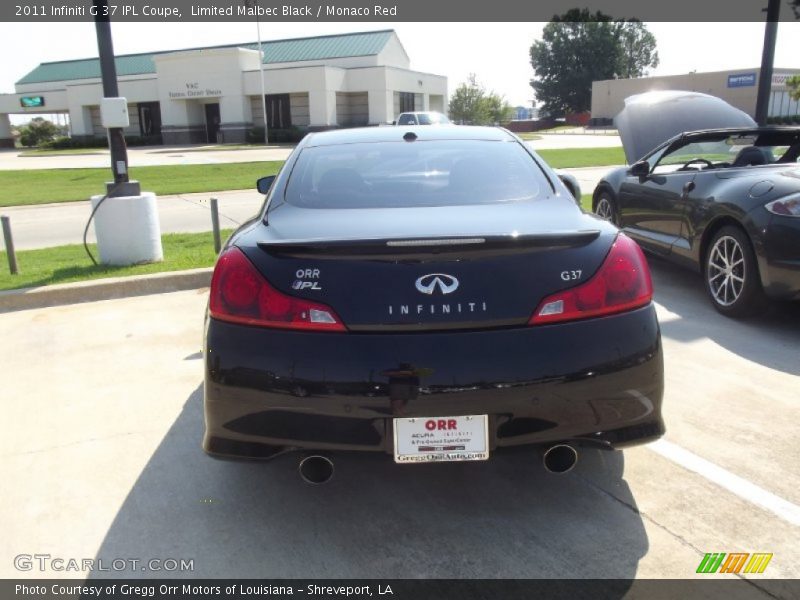 Limited Malbec Black / Monaco Red 2011 Infiniti G 37 IPL Coupe
