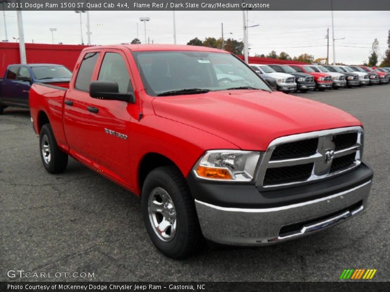 Flame Red / Dark Slate Gray/Medium Graystone 2011 Dodge Ram 1500 ST Quad Cab 4x4