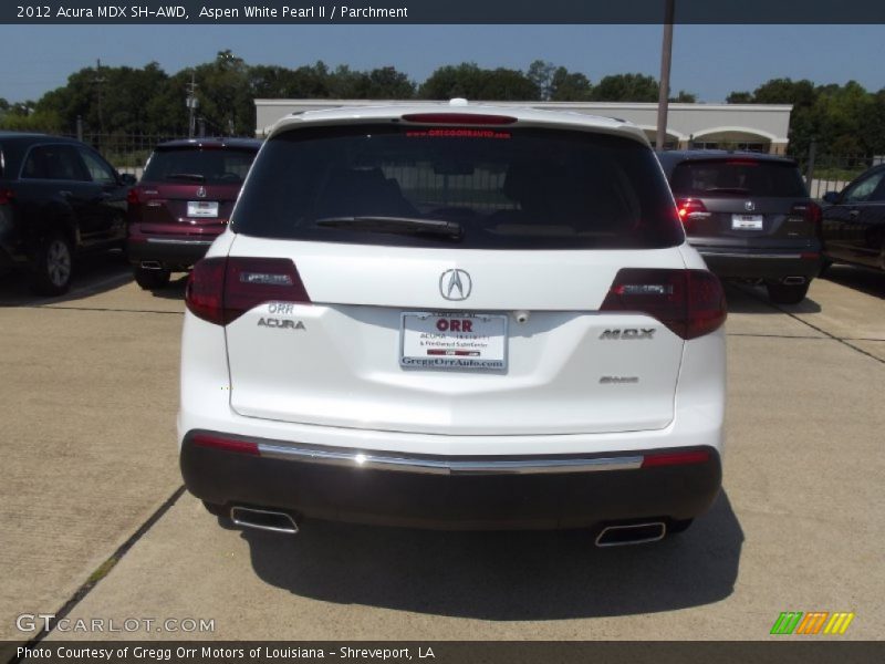 Aspen White Pearl II / Parchment 2012 Acura MDX SH-AWD
