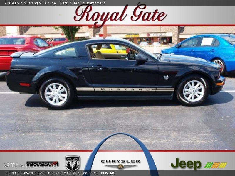 Black / Medium Parchment 2009 Ford Mustang V6 Coupe