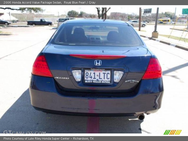 Royal Blue Pearl / Gray 2006 Honda Accord Value Package Sedan
