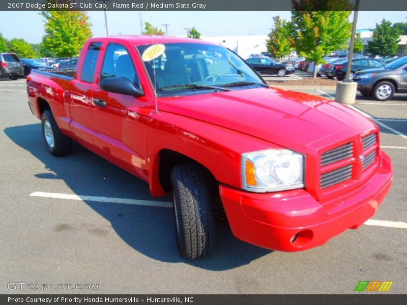 Flame Red / Medium Slate Gray 2007 Dodge Dakota ST Club Cab