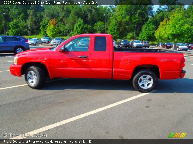 Flame Red / Medium Slate Gray 2007 Dodge Dakota ST Club Cab