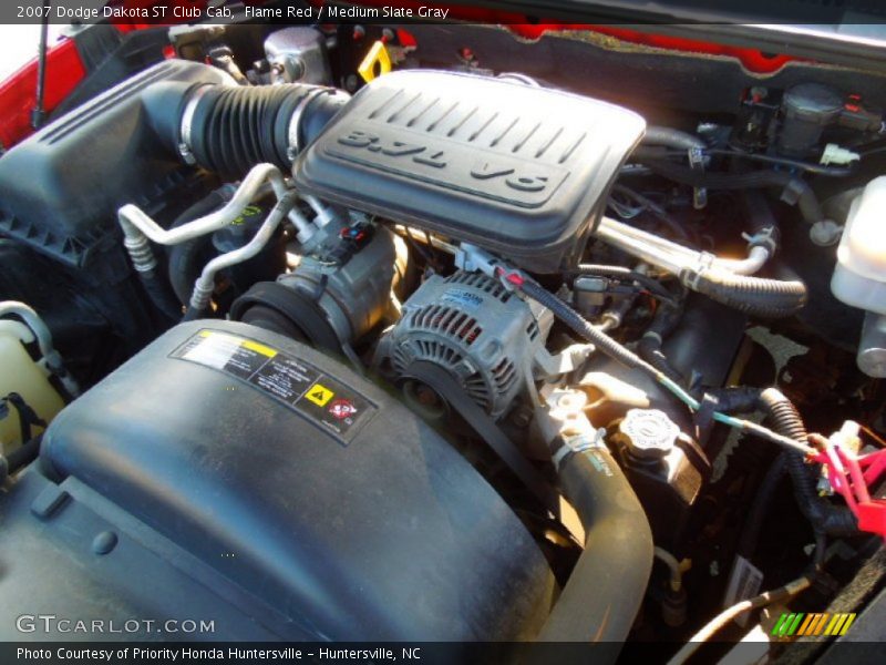 Flame Red / Medium Slate Gray 2007 Dodge Dakota ST Club Cab