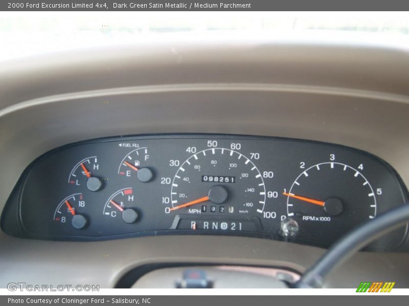 Dark Green Satin Metallic / Medium Parchment 2000 Ford Excursion Limited 4x4