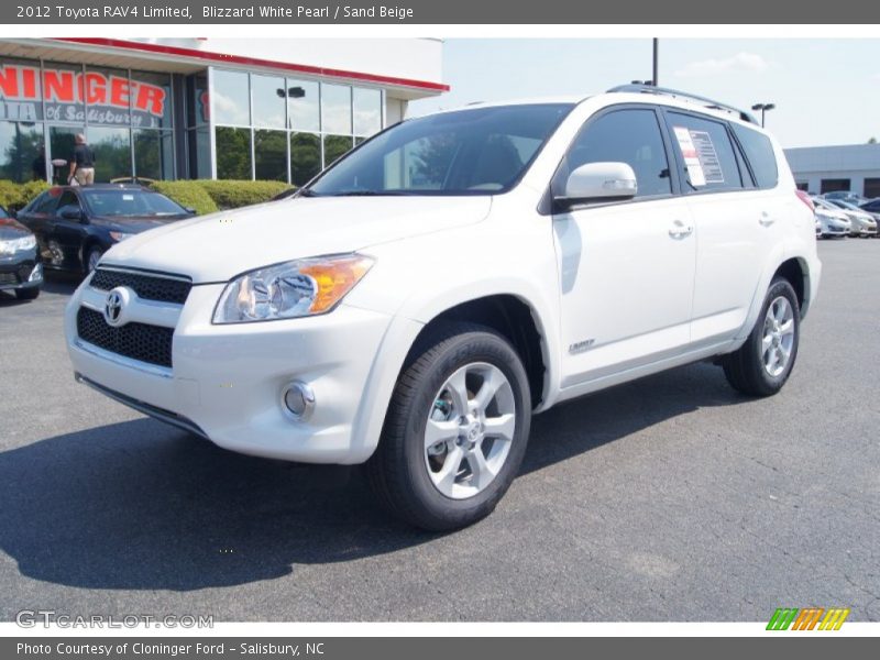 Blizzard White Pearl / Sand Beige 2012 Toyota RAV4 Limited