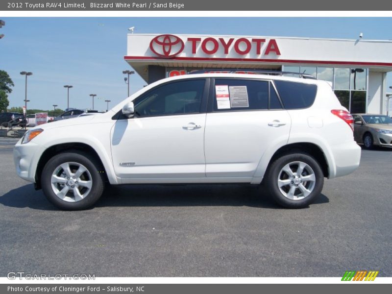 Blizzard White Pearl / Sand Beige 2012 Toyota RAV4 Limited