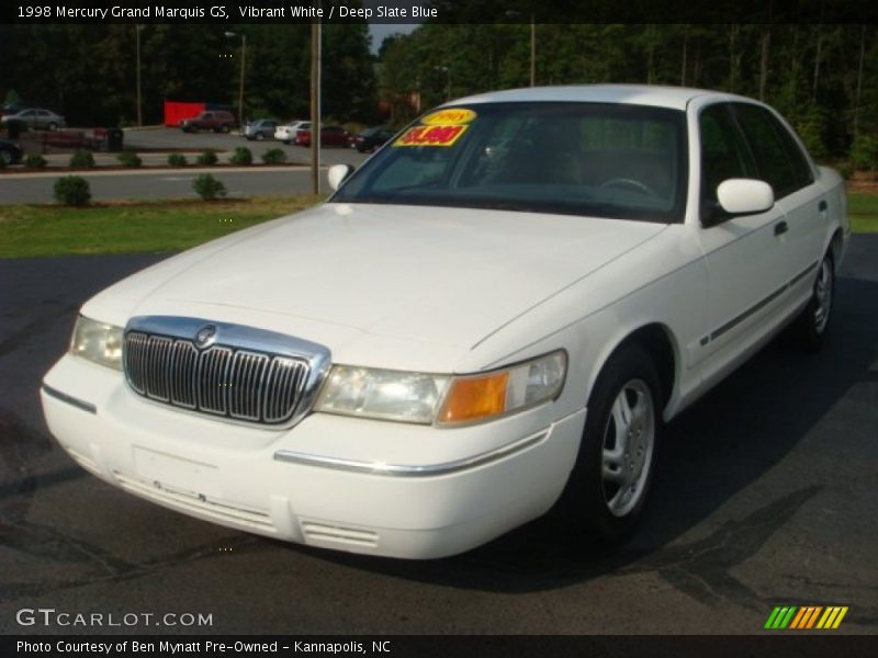 Vibrant White / Deep Slate Blue 1998 Mercury Grand Marquis GS