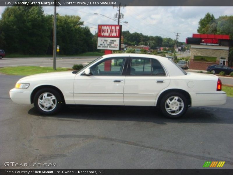 Vibrant White / Deep Slate Blue 1998 Mercury Grand Marquis GS