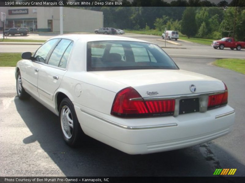 Vibrant White / Deep Slate Blue 1998 Mercury Grand Marquis GS