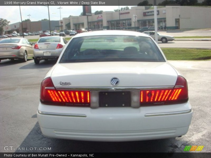 Vibrant White / Deep Slate Blue 1998 Mercury Grand Marquis GS