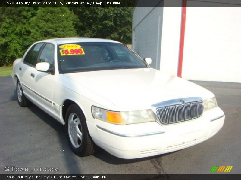 Vibrant White / Deep Slate Blue 1998 Mercury Grand Marquis GS